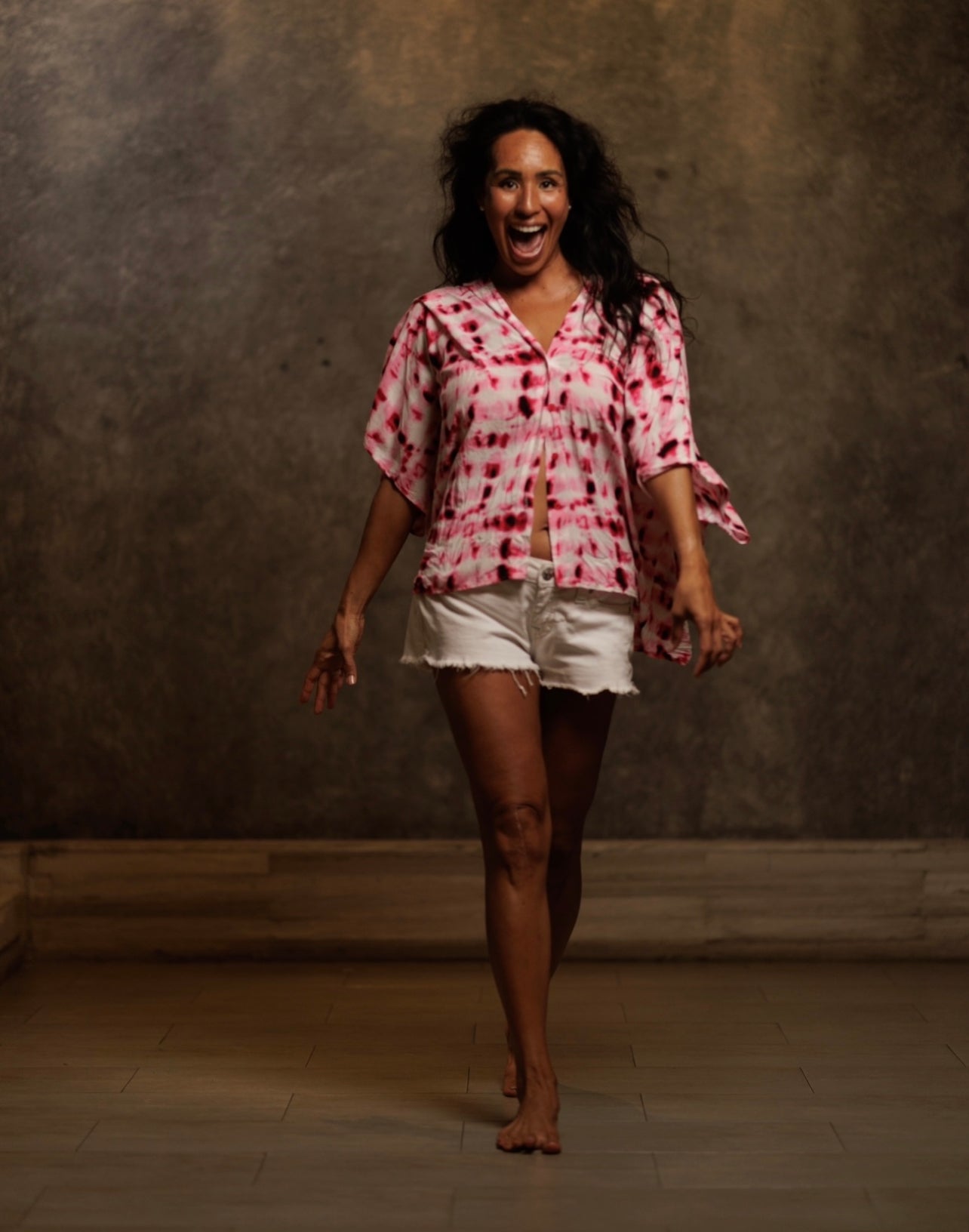 Island Life Christine shirt - Magenta tie dye