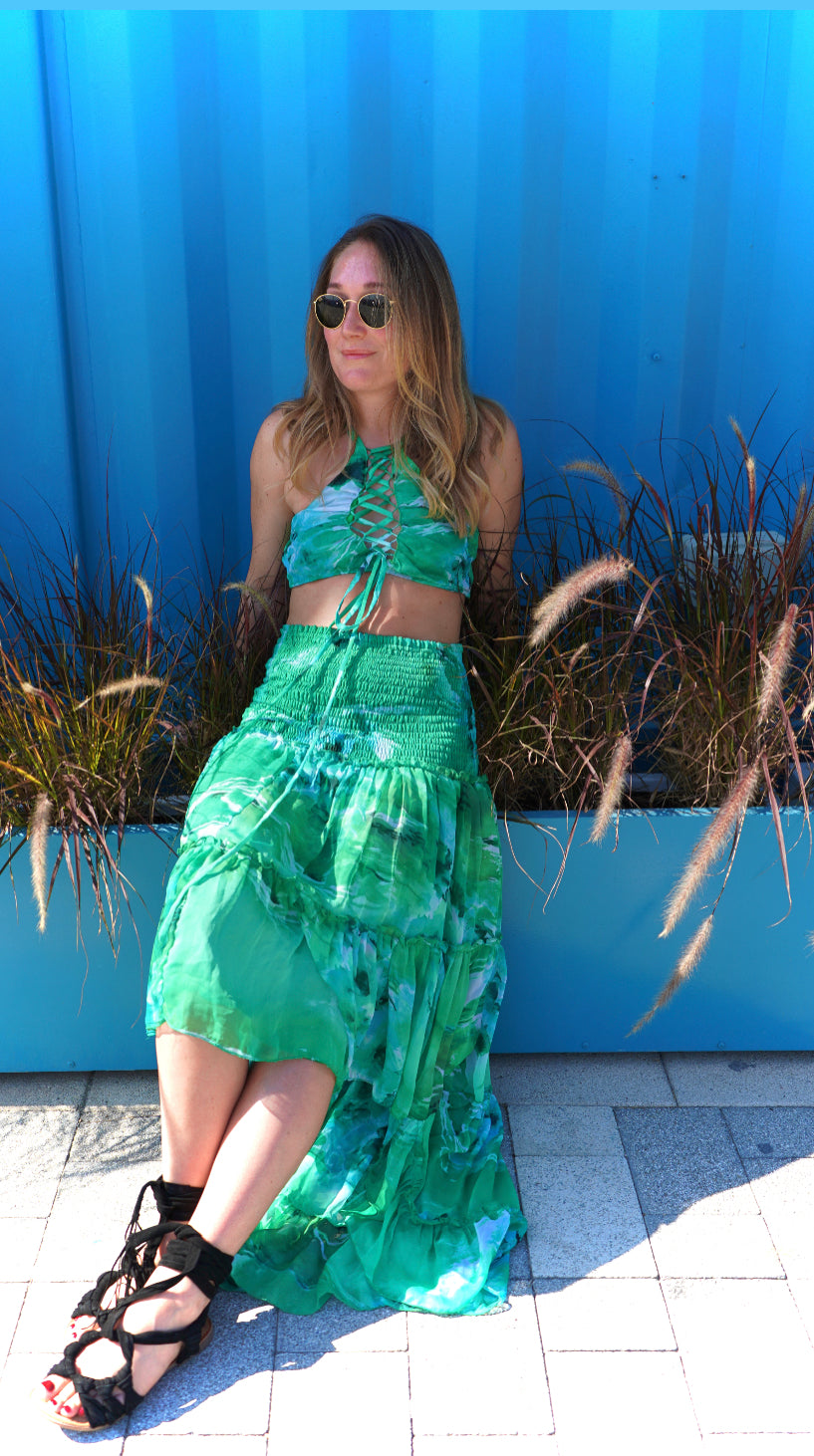 Green goddess tube dress/skirt