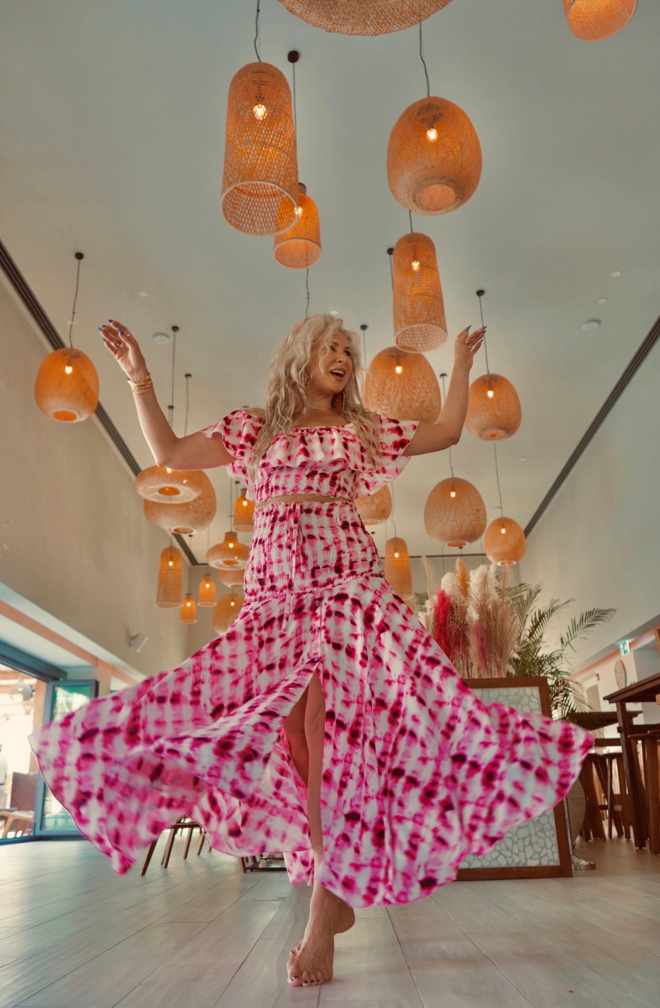 Butterfly skirt/dress - Magenta Tie Dye