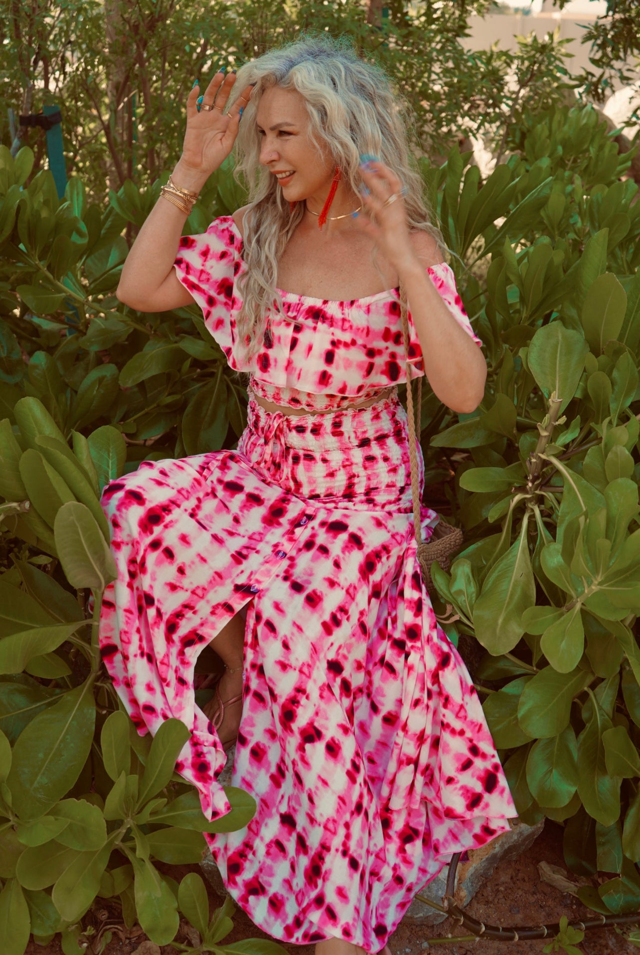 Butterfly top - Magenta Tie Dye