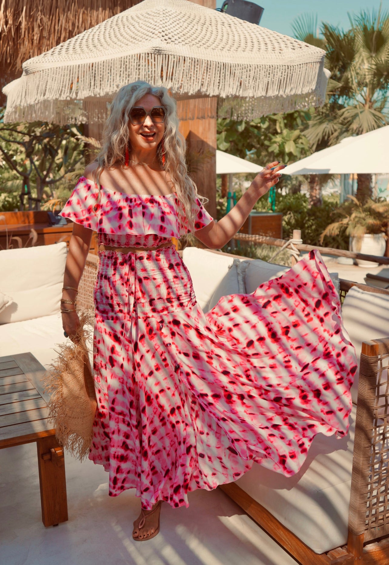 Butterfly skirt/dress - Magenta Tie Dye