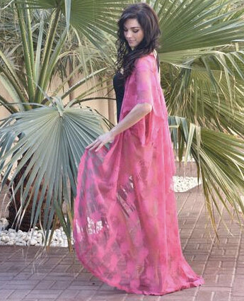 Hot Pink Lace Kimono
