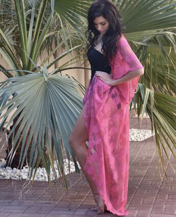 Hot Pink Lace Kimono