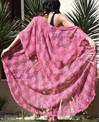 Hot Pink Lace Kimono