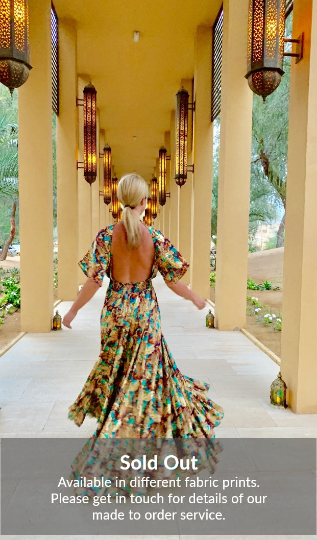 Open back maxi dress with sleeves
