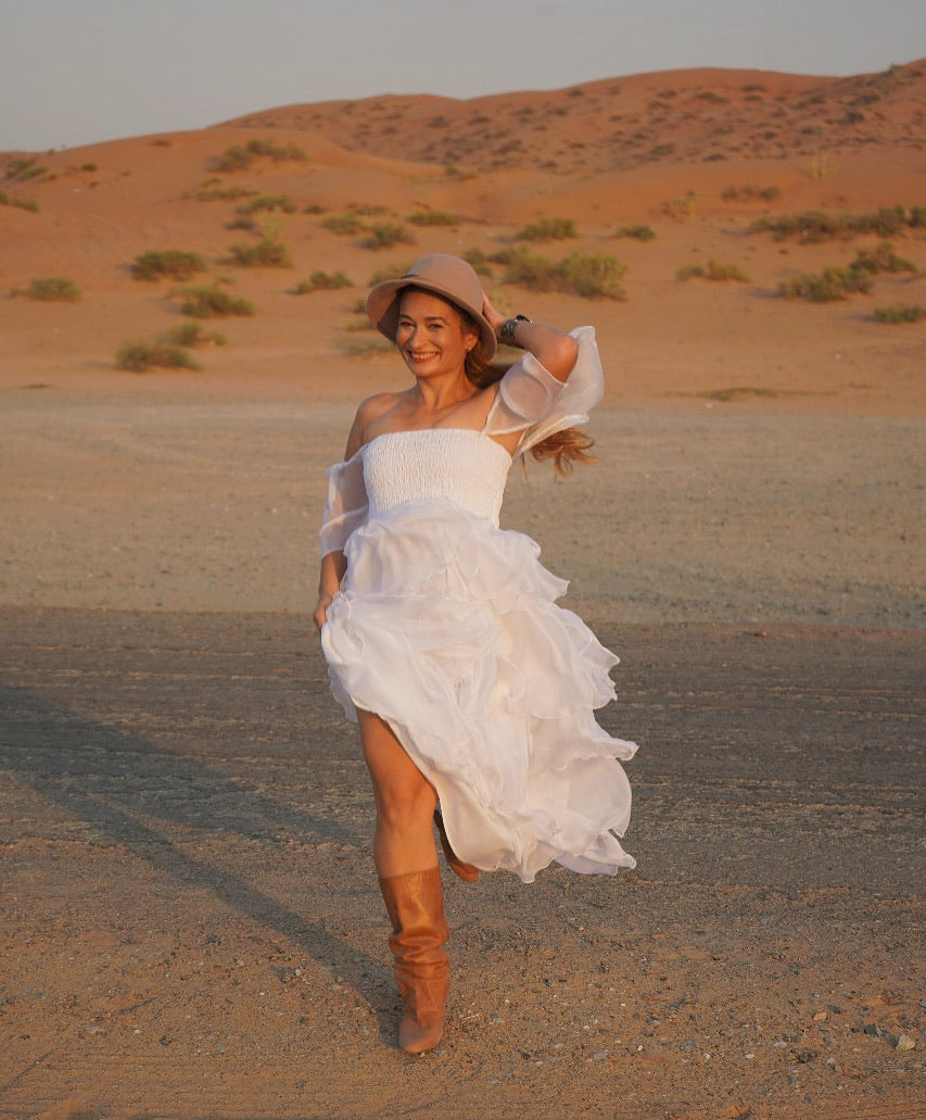 White tiered Oana dress