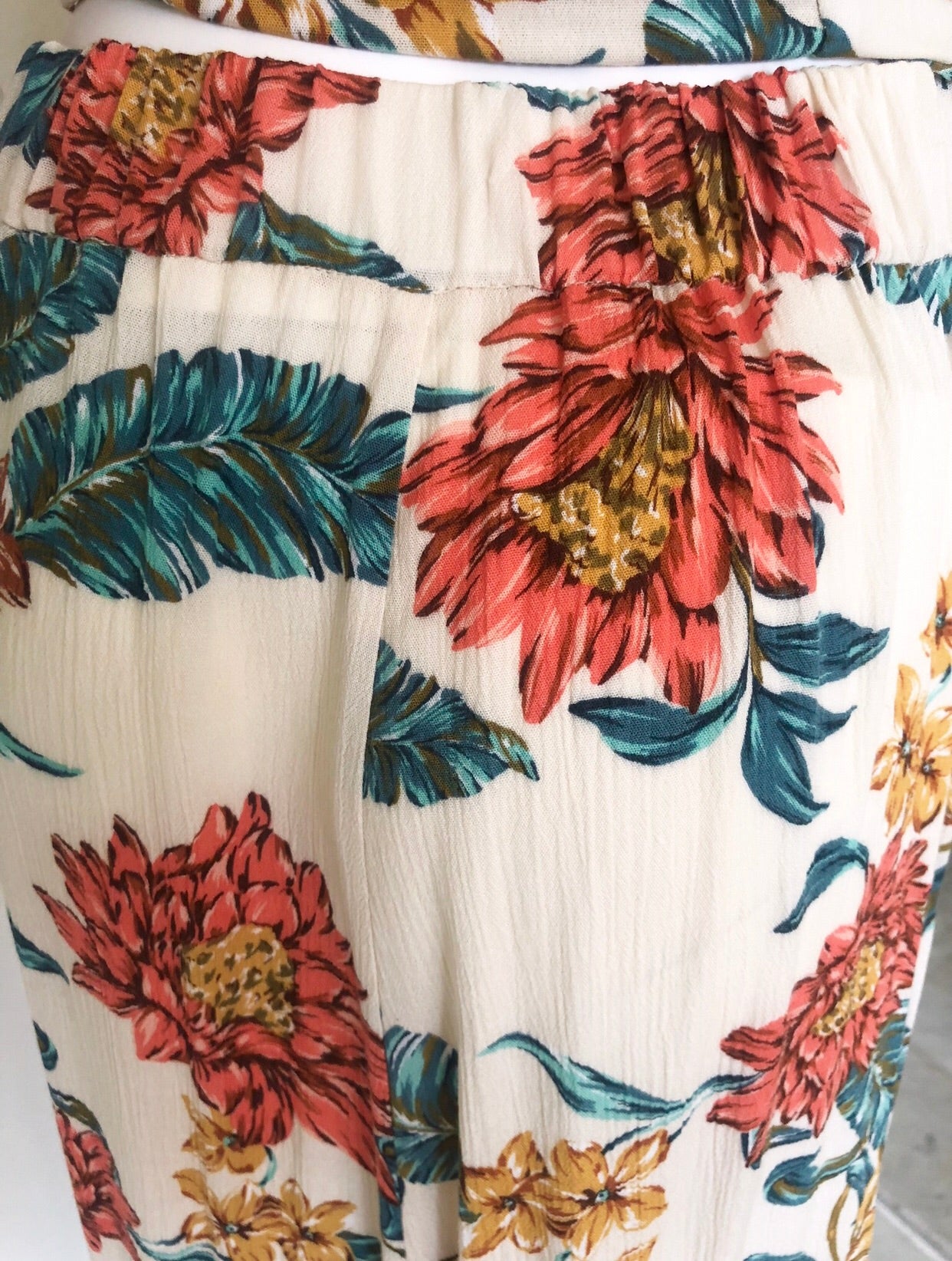 Floral print cotton cheesecloth wrap skirt