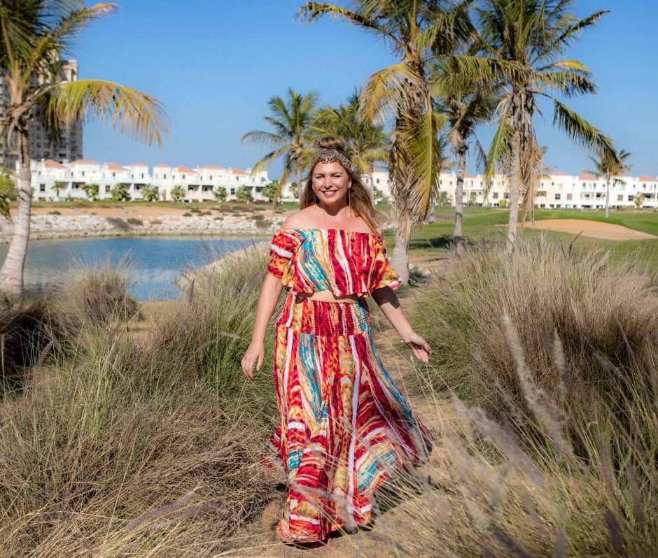 Red water melon print skirt/dress