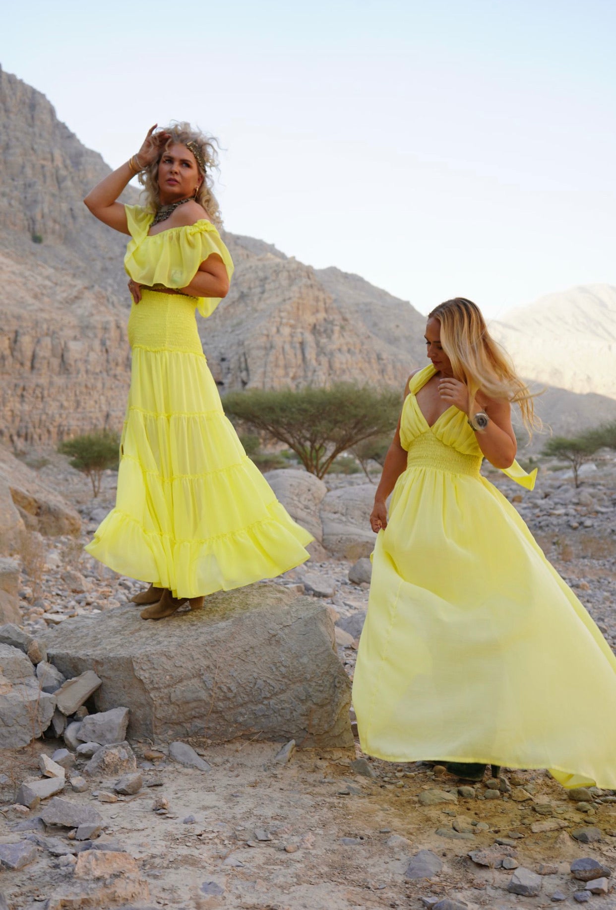 Helen halter dress in Sunshine