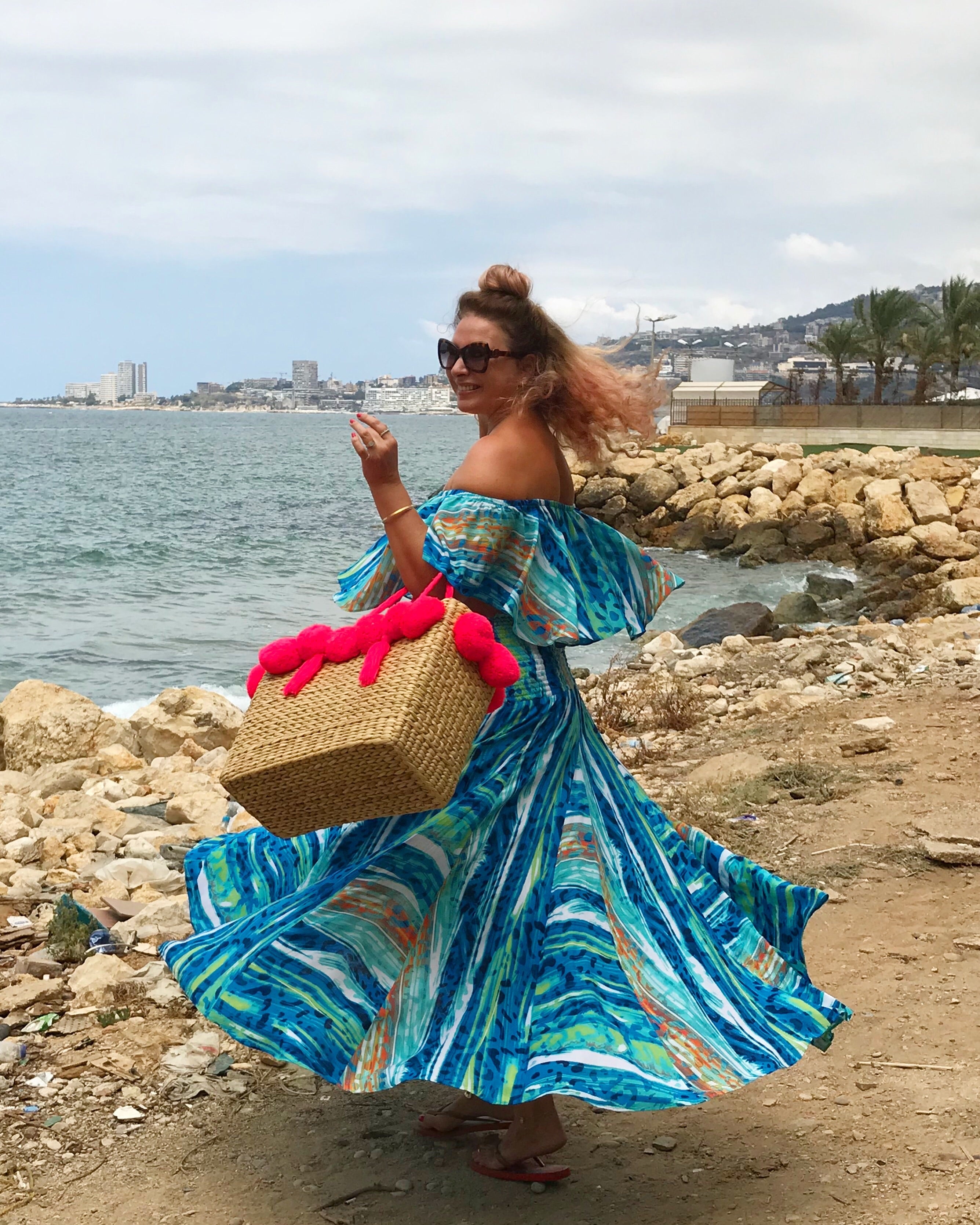 Blue water melon print skirt/dress