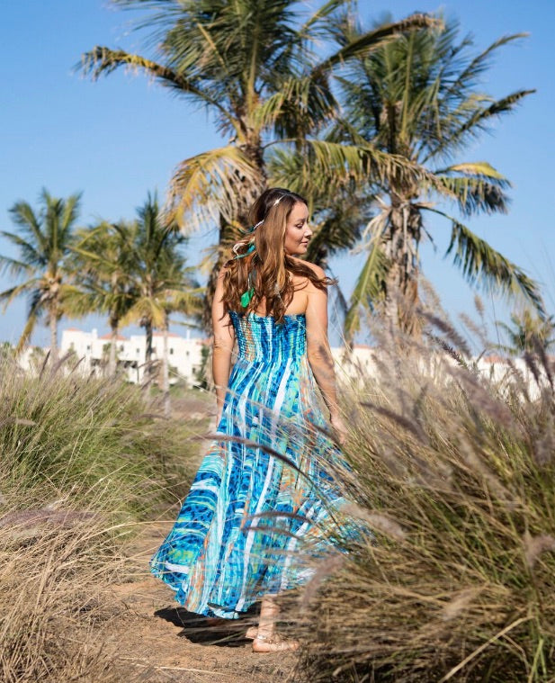 Blue water melon print skirt/dress
