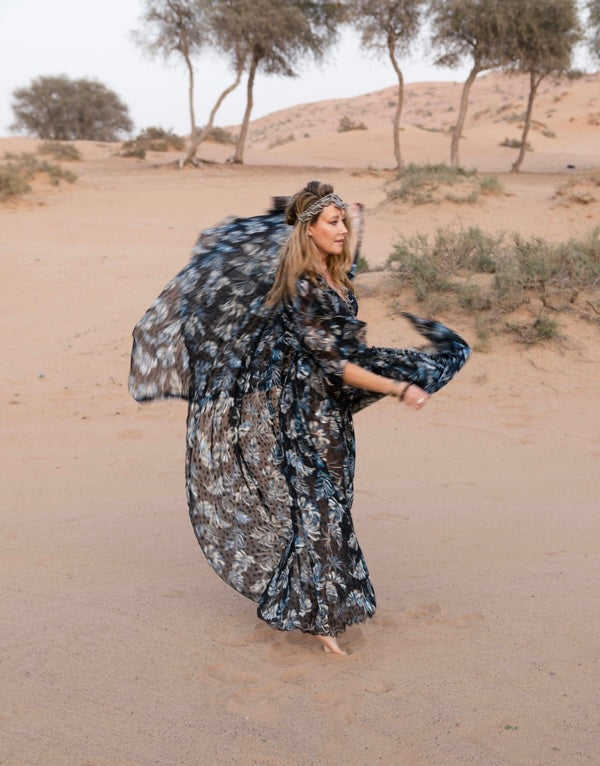 Deep Blue Luxe Maxi Dress